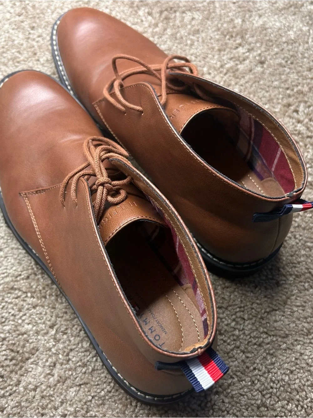 Tommy Hilfiger Brown Leather Chukka Boots with Signature Heel Tab 11